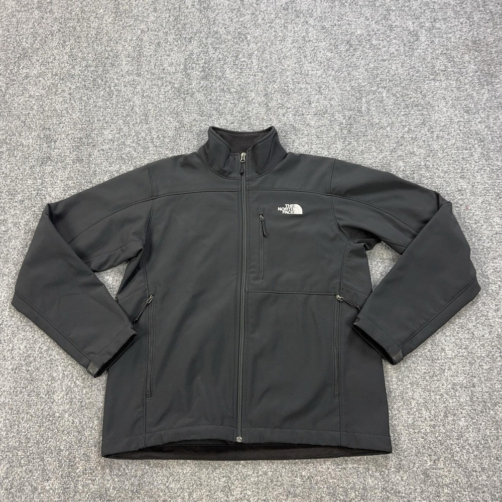 The North Face Jacket Mens Medium Black Softshell Full Zip Fleece Lined‎ AMVY